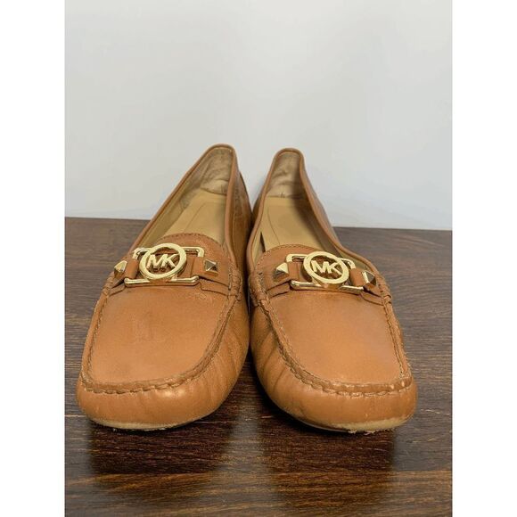 Michael Kors Womens Slip On Leather Flat Shoe Tan Size 10 - Picture 6 of 14